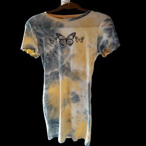 Everly June Short Sleeve Tie-Dye/Butterfly Dress Women's Size L